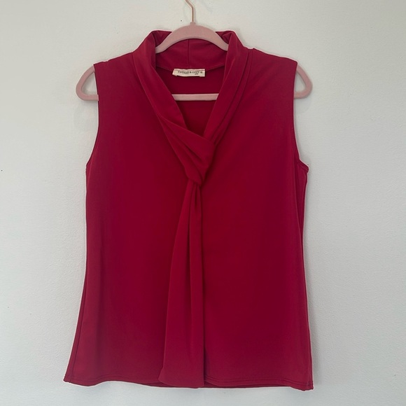 Tiffany & Grey Petite Women's Red Blouse Sleeveless Size XL - Picture 1 of 6